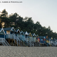 Buy canvas prints of Wells Beach Huts (1) by Jo Sowden