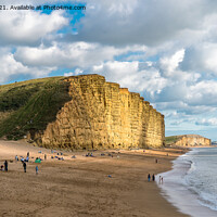Buy canvas prints of West Bay Cliffs by Jo Sowden