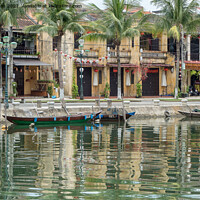 Buy canvas prints of Hoi An, River scene by Jo Sowden