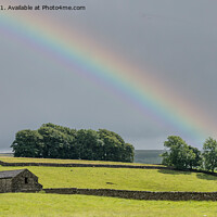 Buy canvas prints of Rainbow over the Yorkshire  Dales by Jo Sowden