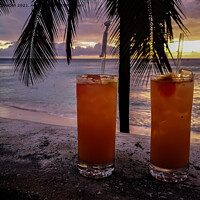 Buy canvas prints of Caribbean Cocktail at Sunset by Jo Sowden