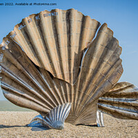Buy canvas prints of Aldeburgh Sculpture of Scallop shell suffolk coast by Jo Sowden