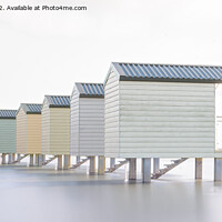Buy canvas prints of Receding beach huts, Osea  by Jo Sowden