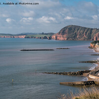 Buy canvas prints of Sidmouth from Salcombe Hill by Jo Sowden