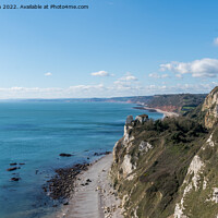 Buy canvas prints of View from Beer Head towards Sidmouth, Devon by Jo Sowden