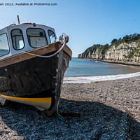 Buy canvas prints of Fishing boat, Beer Devon by Jo Sowden