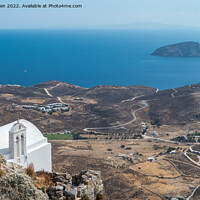 Buy canvas prints of View from the Chora, Serifos by Jo Sowden