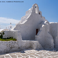 Buy canvas prints of Most Photographed Church in Mykonos! by Jo Sowden