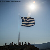 Buy canvas prints of The Greek Flag by Jo Sowden