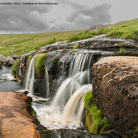 Buy canvas prints of The East Dart Waterfall  by Jo Sowden