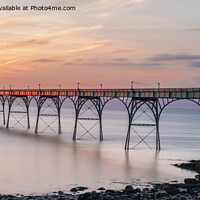 Buy canvas prints of Clevedon Pier at sunset by Jo Sowden