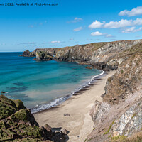 Buy canvas prints of Pentreath Beach, Cornwall by Jo Sowden