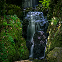 Buy canvas prints of Enchanting Forest Waterfall by Jo Sowden