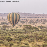 Buy canvas prints of Early Morning Balloon Flight  over the Serengeti by Jo Sowden