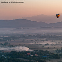 Buy canvas prints of Sunrise balloon flight over Chiang Mai by Jo Sowden