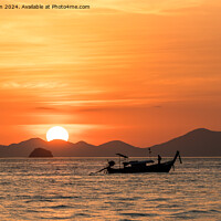 Buy canvas prints of Sunset at Ao Nang, Thailand by Jo Sowden