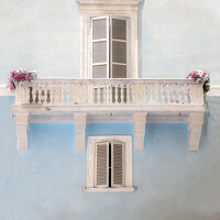 Buy canvas prints of Balcony on Blue by Jo Sowden