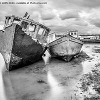 Buy canvas prints of Derelict Boats at Pin Mill by Jo Sowden