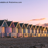 Buy canvas prints of Sunset at West Mersea Beach Huts by Jo Sowden