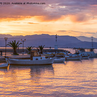 Buy canvas prints of Sunset in Nafplio by Jo Sowden