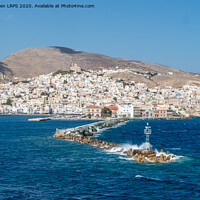 Buy canvas prints of View arriving in Syros, Greece by Jo Sowden