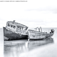 Buy canvas prints of Old Boats at Pin Mill, Suffolk by Jo Sowden