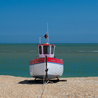 Buy canvas prints of Little Red Boat by Jo Sowden