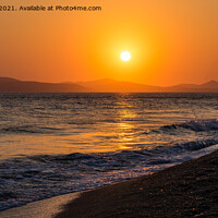 Buy canvas prints of Plaka Beach sunset, Naxos   by Jo Sowden
