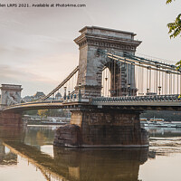 Buy canvas prints of Chain Bridge at Dawn, Budapest by Jo Sowden