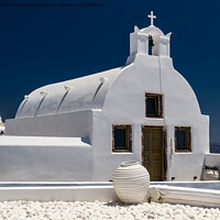 Buy canvas prints of Traditional Church Oia, Santorini by Jo Sowden