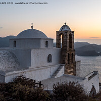 Buy canvas prints of Sunset from Kastro, Milos by Jo Sowden