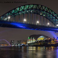 Buy canvas prints of Newcastle view at Night by Jo Sowden