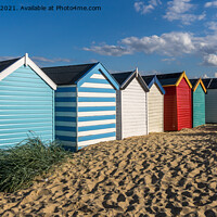 Buy canvas prints of Southwold beach Huts, Late afternoon  by Jo Sowden
