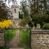 Buy canvas prints of Ayot St Lawrence Church, Hertfordshire by Jo Sowden