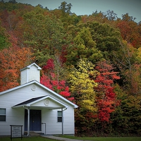 Buy canvas prints of  The Tiny Mountian Church in the brillance of a KY by Paul Mays