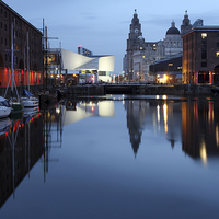 Buy canvas prints of Liverpool Docks At Dusk by Kerri Dowling