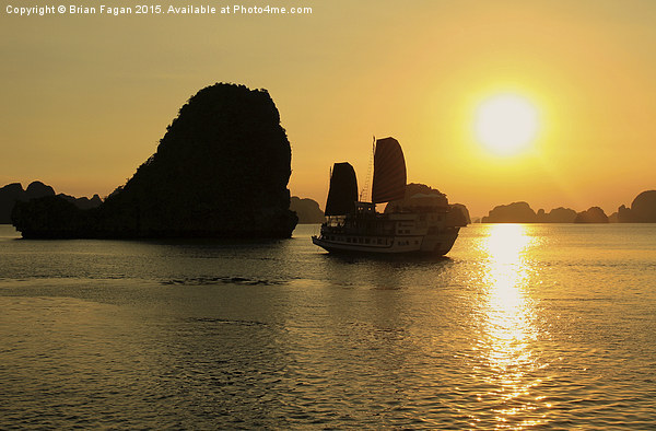 Sunset in Halong Bay Picture Board by Brian Fagan
