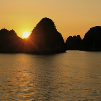 Buy canvas prints of  Sunset over Ha Long Bay by Brian Fagan