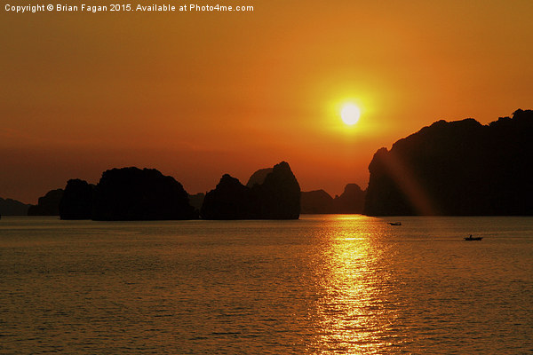  Sunset in Halong Bay Picture Board by Brian Fagan