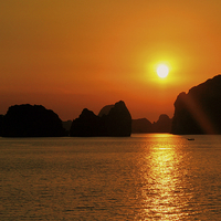 Buy canvas prints of  Sunset in Halong Bay by Brian Fagan