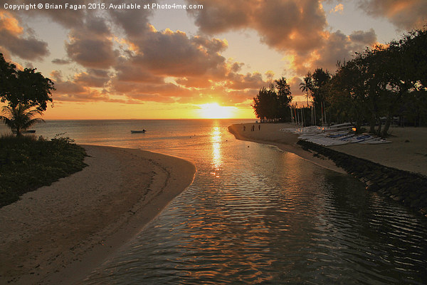  Mauritian  Sunset Picture Board by Brian Fagan