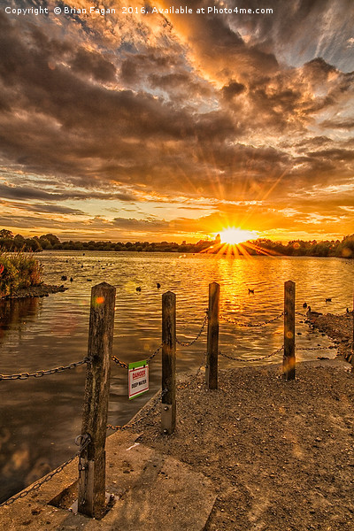 Sunset over Attenborough  Picture Board by Brian Fagan
