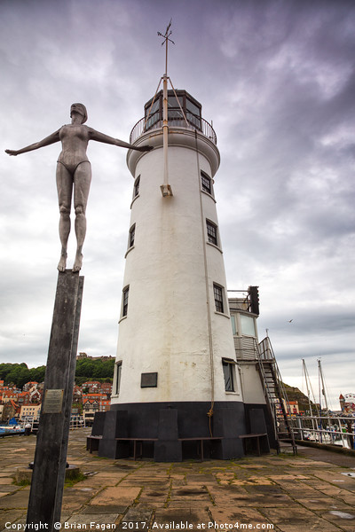 Scarborough Lighthouse Picture Board by Brian Fagan