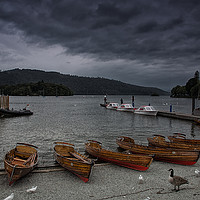 Buy canvas prints of Dark Clouds over windermere by Brian Fagan