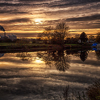 Buy canvas prints of Golden sky over the Trent by Brian Fagan