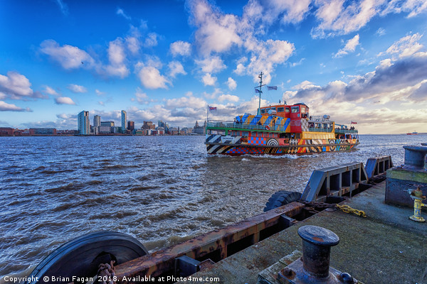 Ferry across the Mersey Picture Board by Brian Fagan