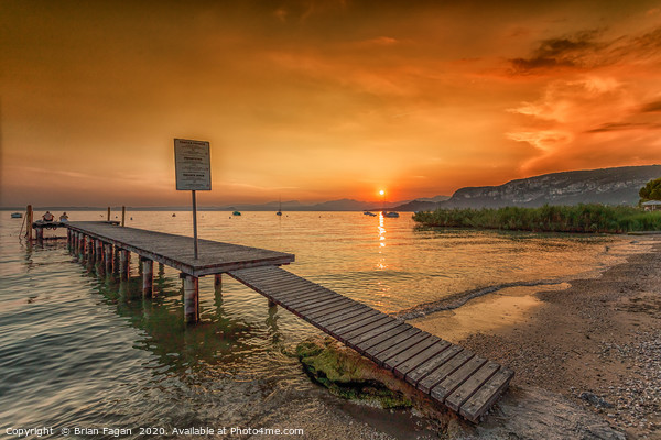 A Breathtaking Lake Garda Sunset Picture Board by Brian Fagan