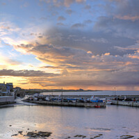 Buy canvas prints of Sunset Seahouses Harbour by Craig Williams