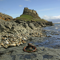 Buy canvas prints of  Lindisfarne Castle from Beach by Craig Williams