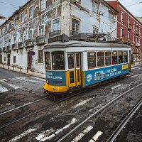 Buy canvas prints of Tram 28E Alfama, Lisbon Portugal by Steve Elliott